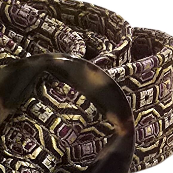 J.CREW Silk Patterned Fabric Belt with a Tortoise Shell O-ring Buckle 44.5" M/L - Picture 5 of 6
